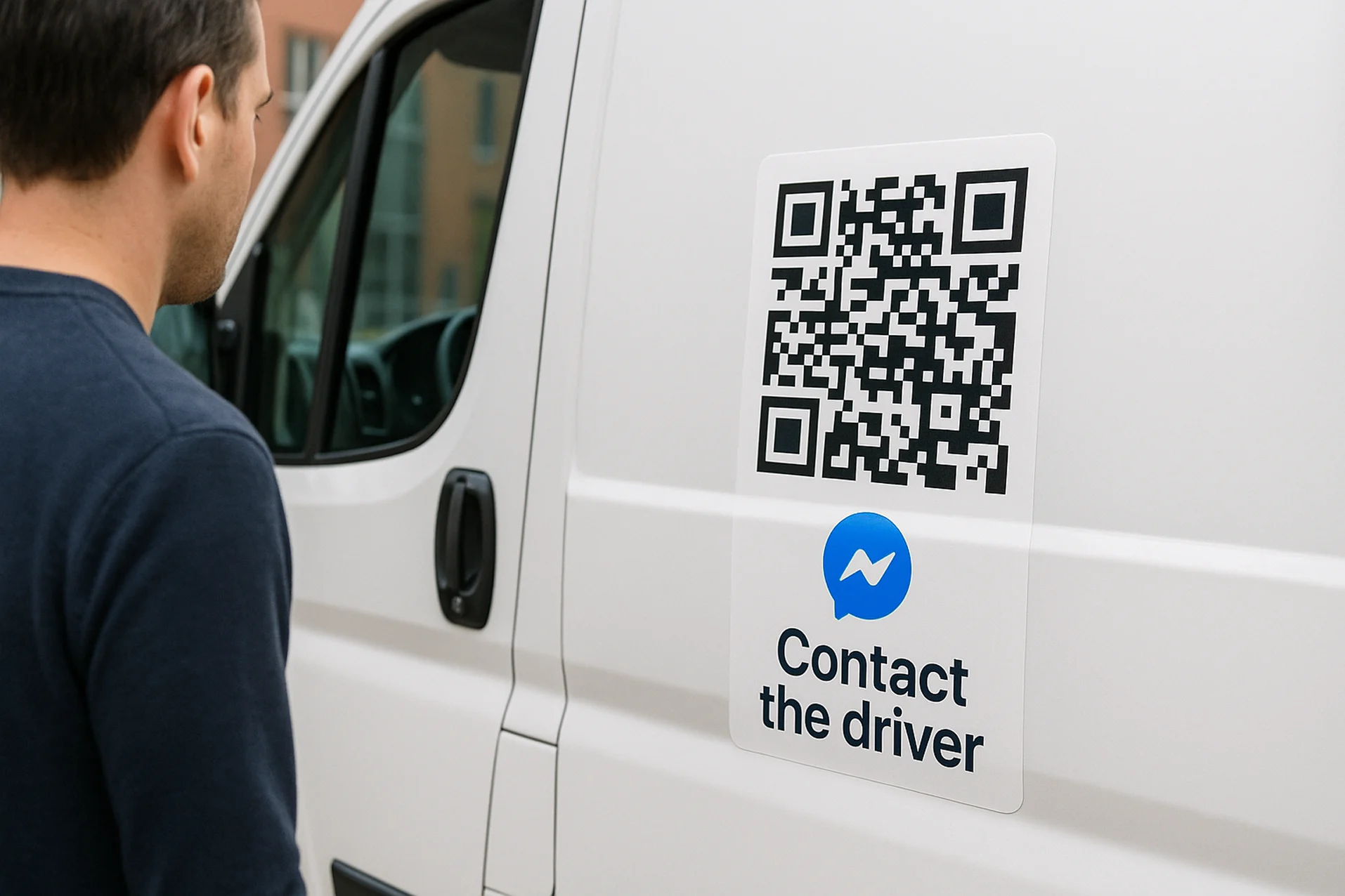 Facebook Messenger QR Codes on Van