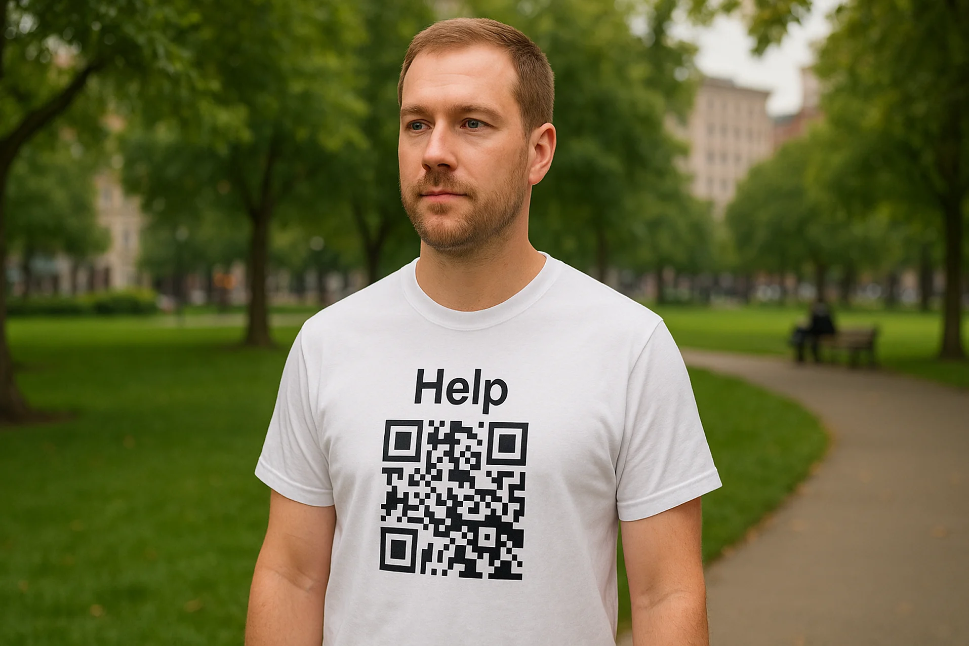 GoFundMe QR Code on T-Shirts