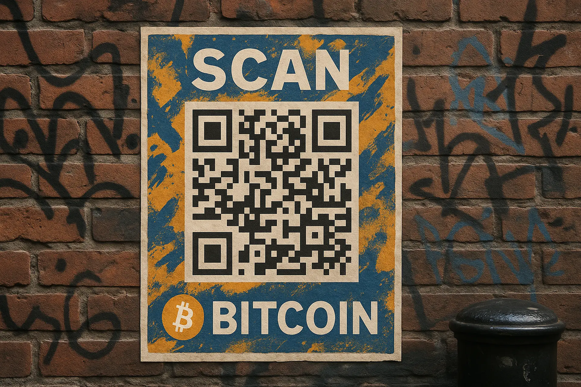 Posters with Bitcoin QR Code