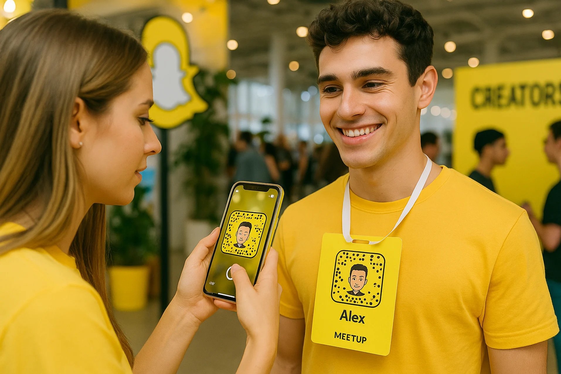 Snapchat QR Code on Badges