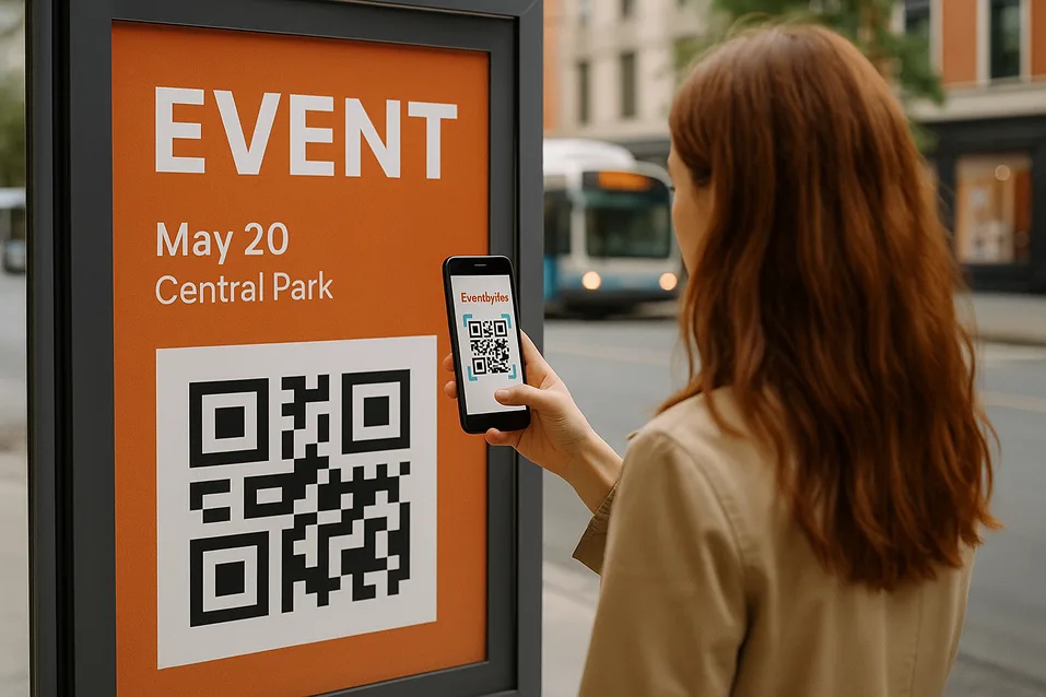 Eventbrite QR Code on a Poster