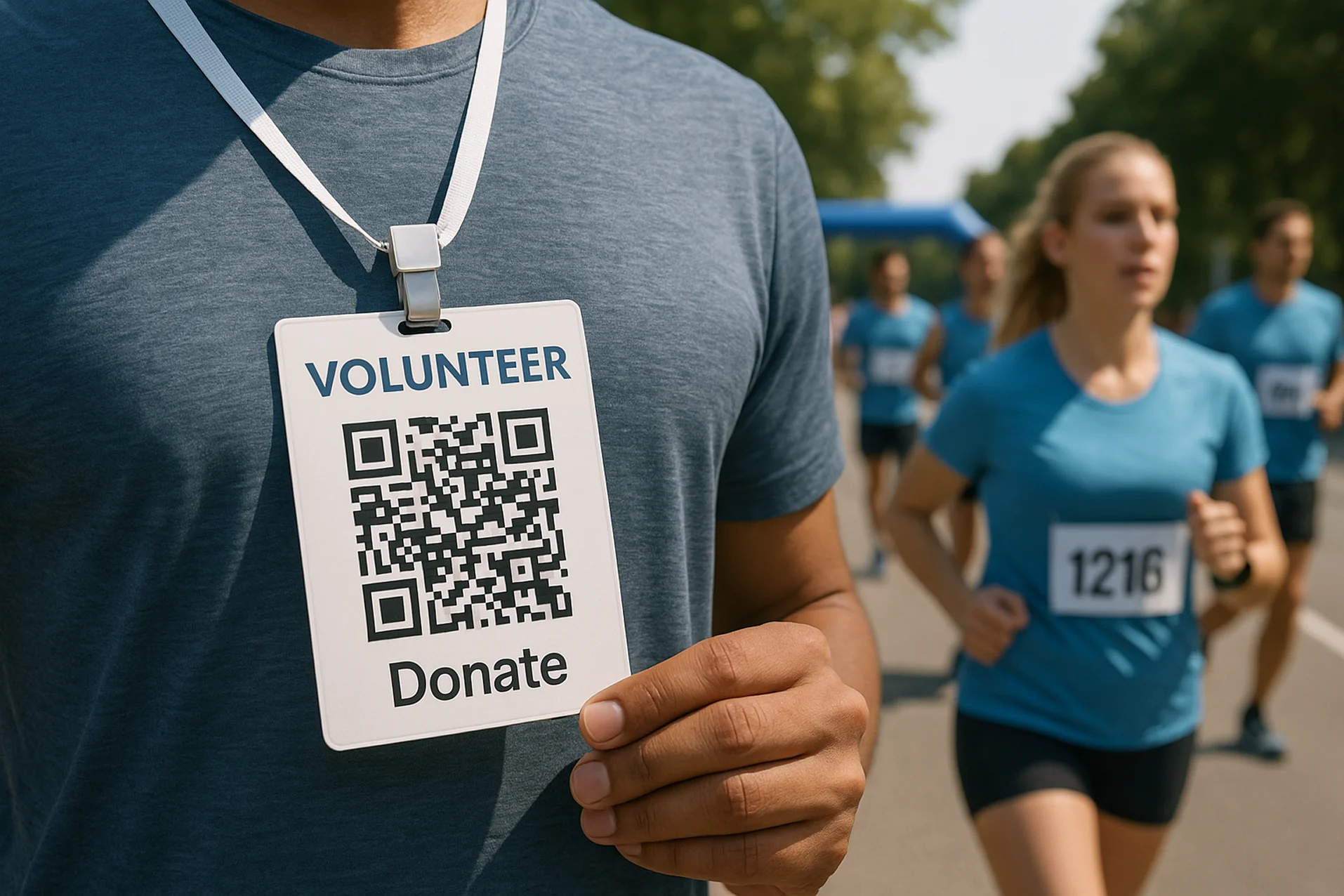 QR code on volunteer or event badges