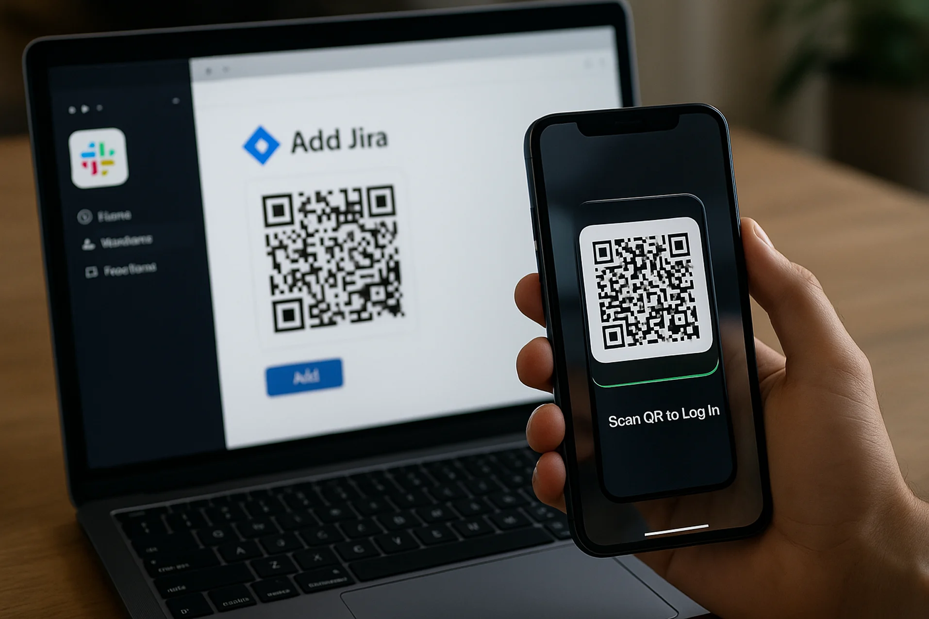 Slack QR codes shared digitally
