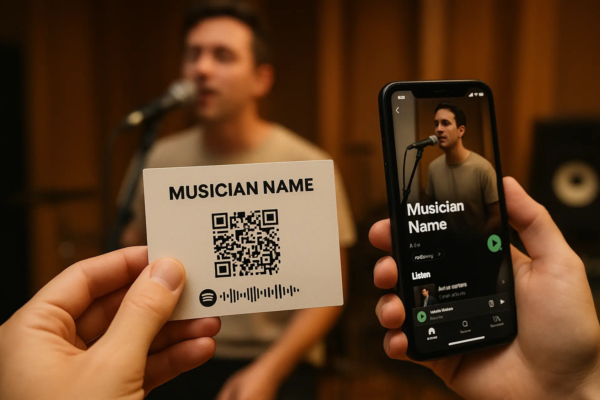 Spotify QR code for Business Cards