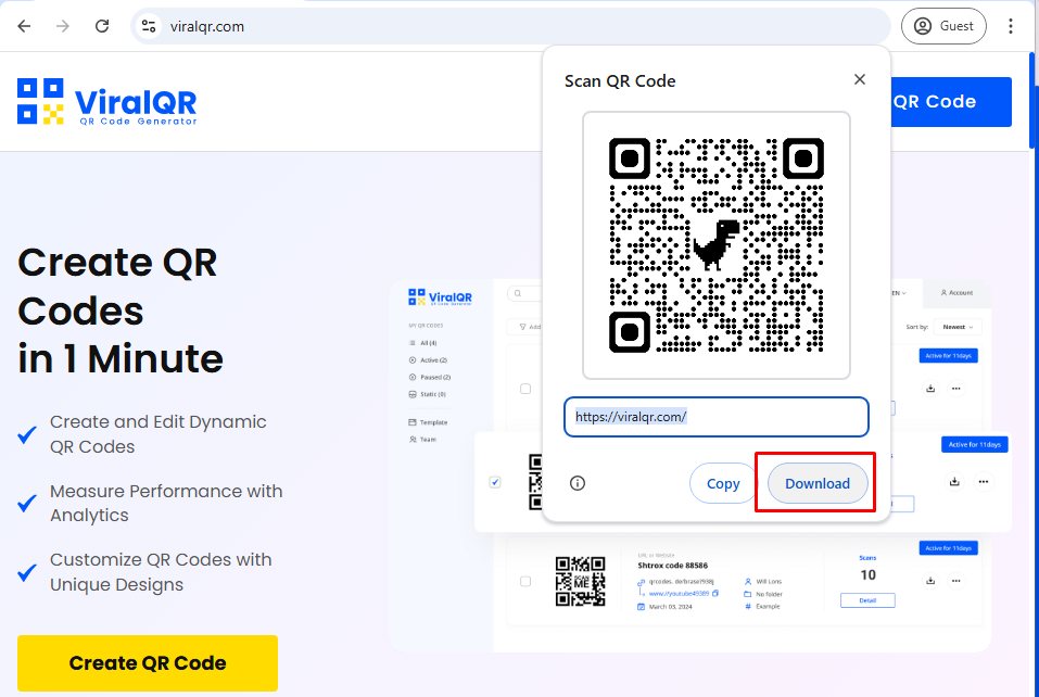 chrome qr code download