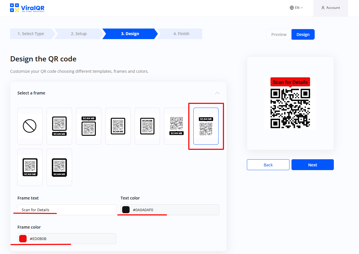 Design QR Code. Step 1