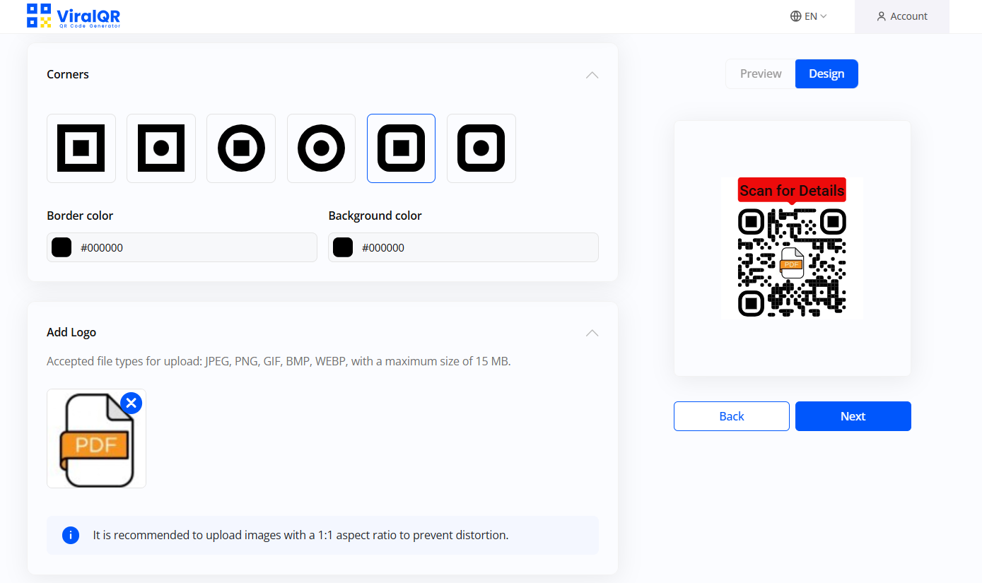 Design QR Code. Step 2