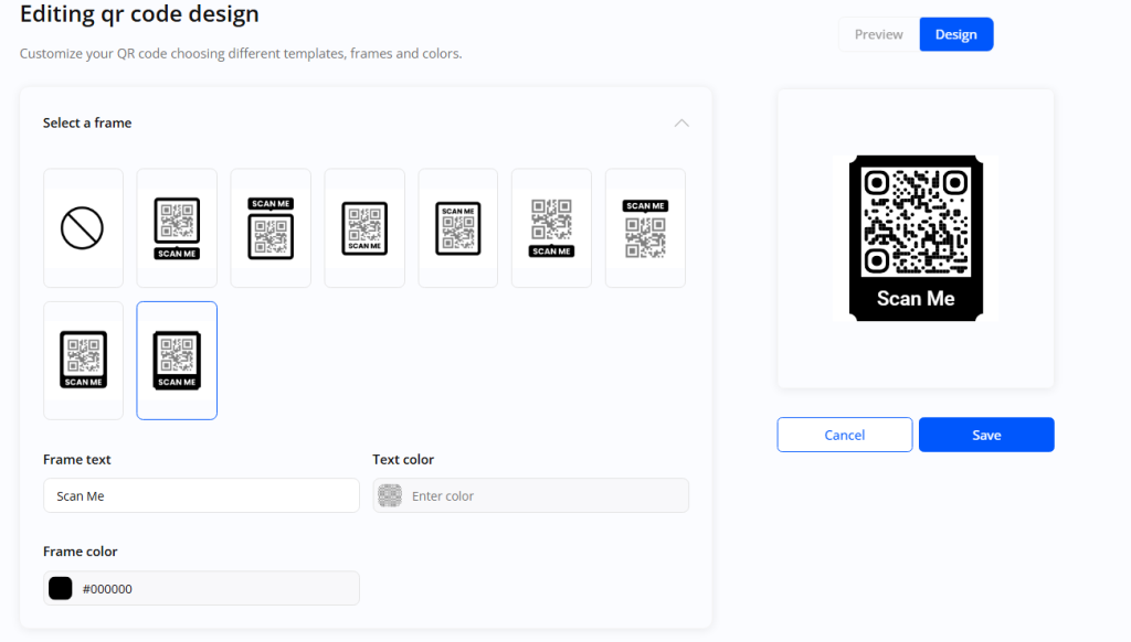 edit QR code design