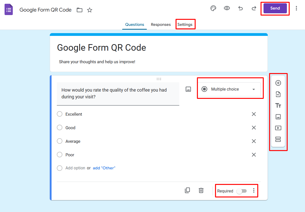 Setting up Google Form