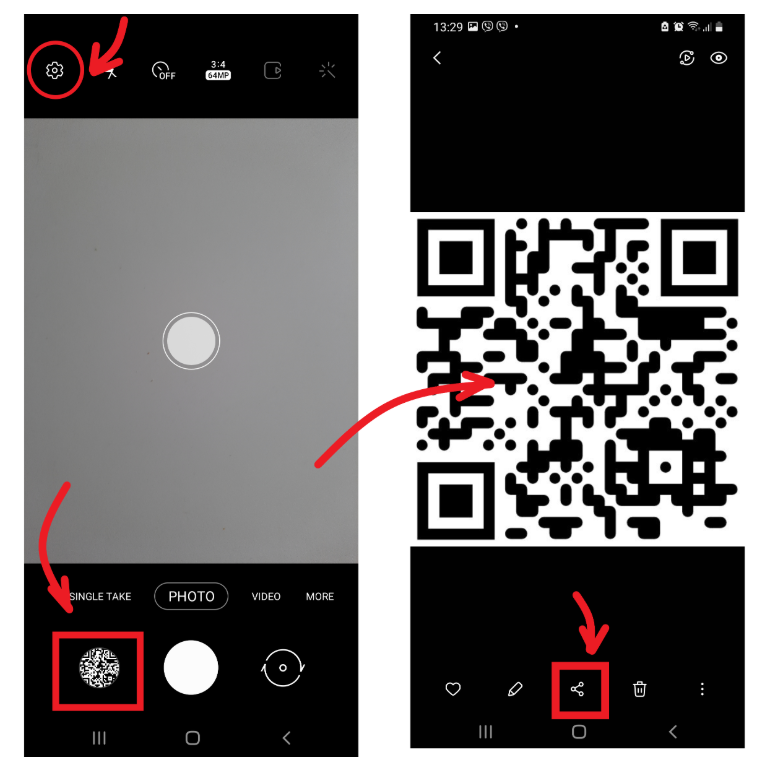 Scanning a QR code from a screenshot using the native Camera app