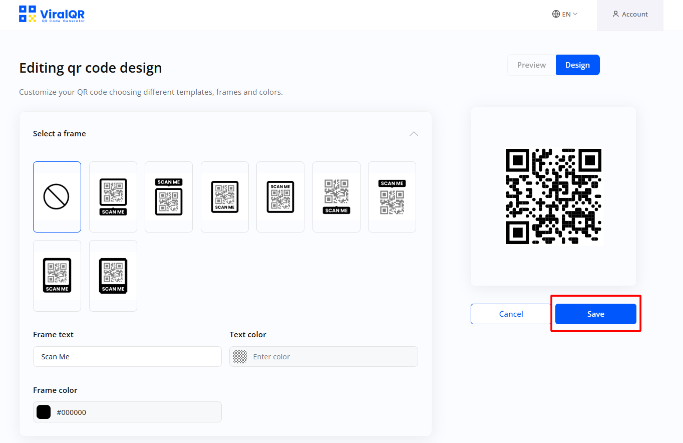 Editing QR Code Design