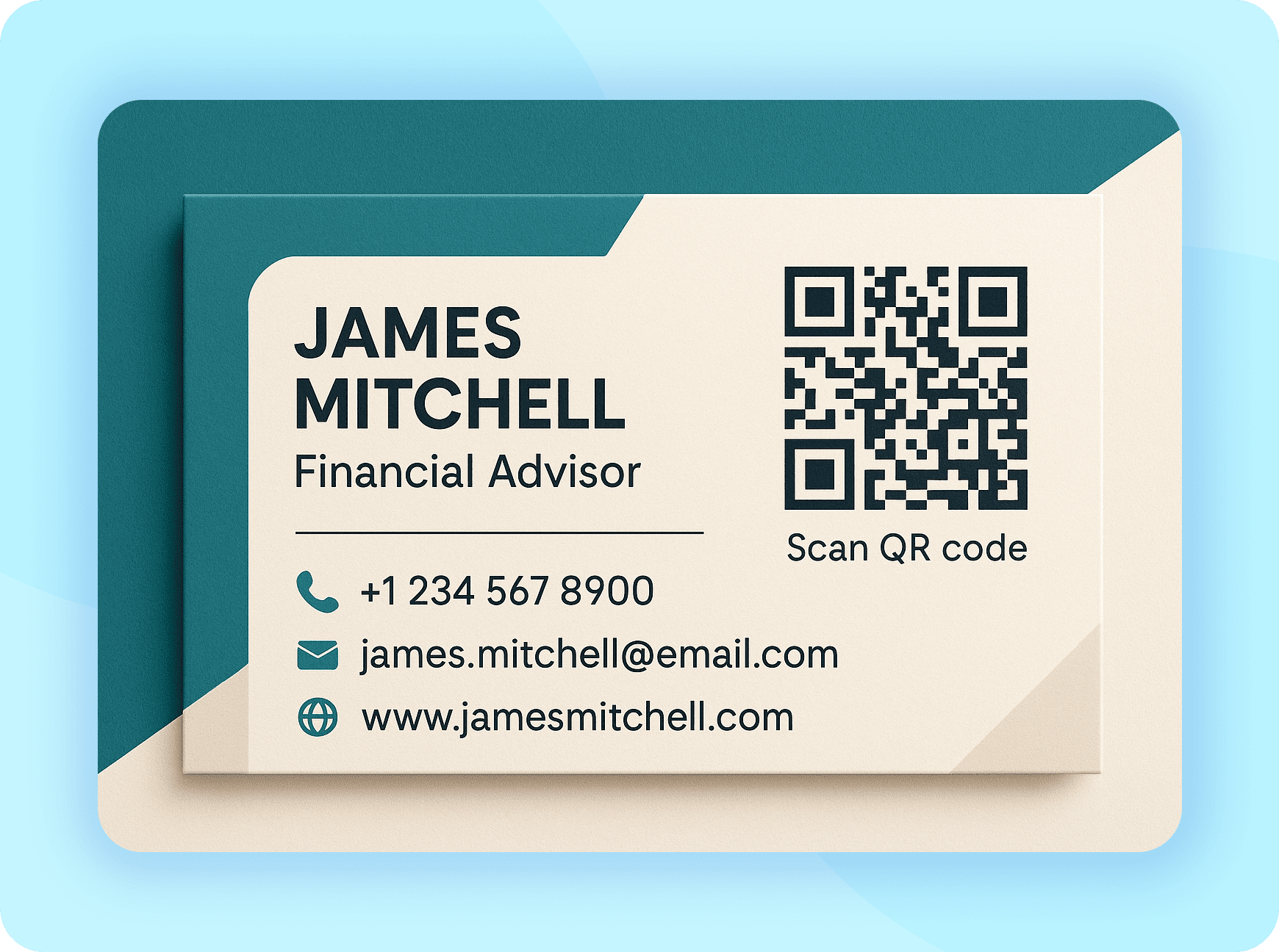 vCard QR Code for financial advisor example